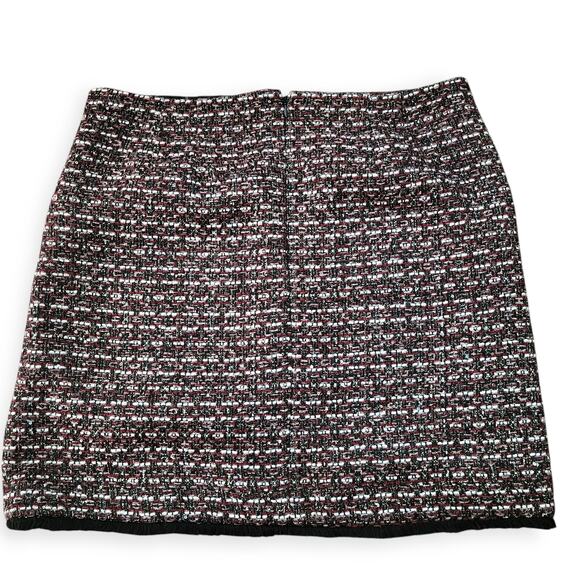 LOFT Outlet Metallic Fringe Tweed Textured Sequin Mini Skirt Women Sz 14 - Picture 5 of 8